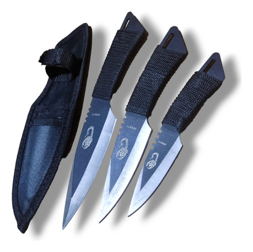 Set Cuchillos Lanzadores Extreme Bry Kunai Funda Pasacinto