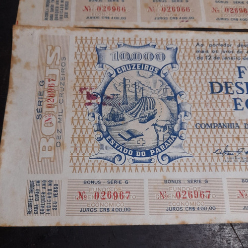 Imagem 2 de 6 de Obrigação Ao Portador Codepar Paraná 2 Unidades