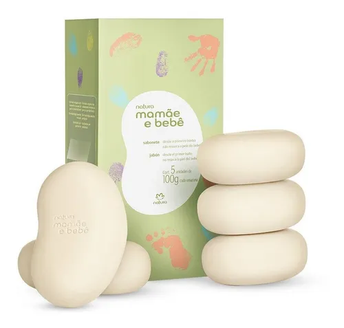 comprar Sabonete Em Barra Mamãe E Bebê Natura - 5 Unid De 100g Cada