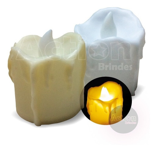 Velas Decorativas Led Amarelo E Branco Kit 24 Un