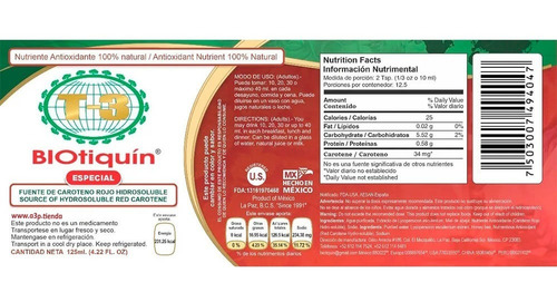 Imagen 2 de 6 de Biotiquin Maussan Especial Original 1 Pieza De 125ml