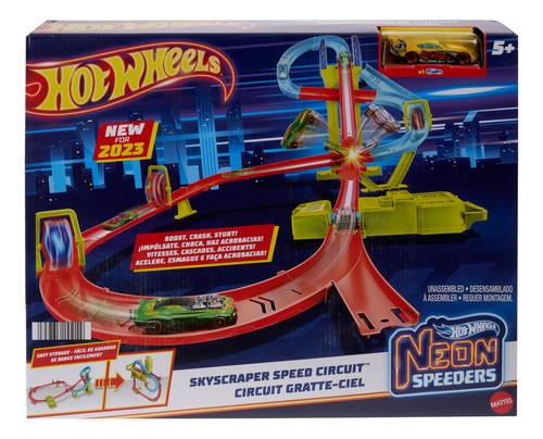 Circuito de alta velocidade Hot Wheels Action Track Neon colorido multicolorido
