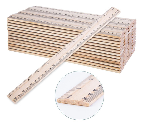 60 Paquetes De Reglas De Madera, 2 Escalas De 30 Cm Y 1...