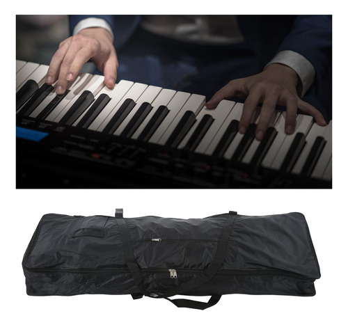 Funda Para Teclado, 76 Teclas, Tela Oxford, Color Negro, S