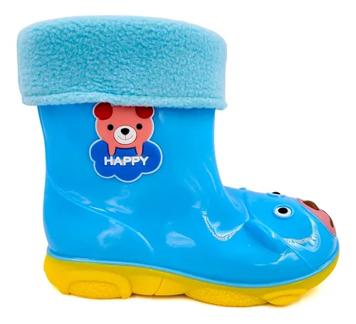 Bota Caucho Niño Niña Sellado + Chiporro Invierno Osito