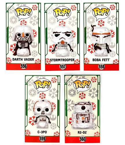 Paquete Funko Pop Star Wars-navidad 5 Figuras