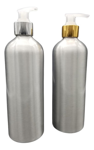 Botella De Aluminio 500ml C/dosificador Oro Y Plata (50pz)