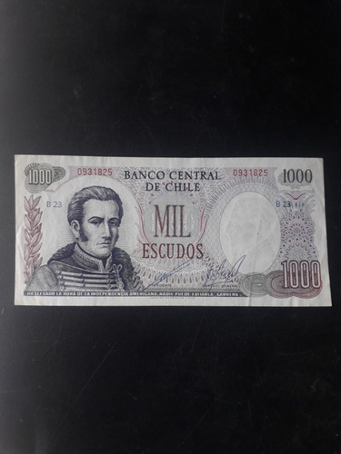 Billete Chile 1000 Escudos Cano Molina Xf B23 