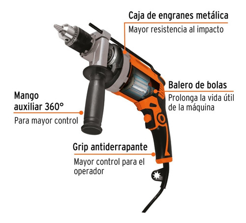 Taladro Rotomartillo Truper Roto-1/2a9 850 W