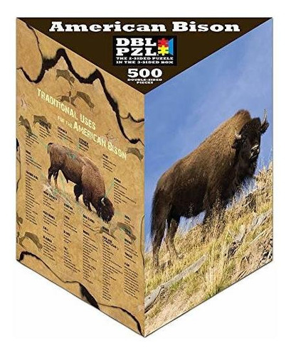 Dbl Pzl - Puzzle De 500 Piezas De Doble Cara (american Bison