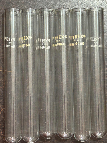 50 Tubos Ensayo Pyrex 9860 Sin Labio Vidrio De Borosilicato