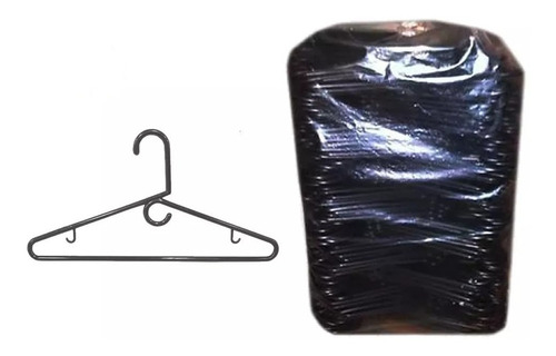 Gancho Plástico Negro Para Colgar Ropa Bulto X 200 Unidades
