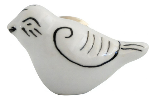 Puxador Cerâmica Pássaro 14387 Branco