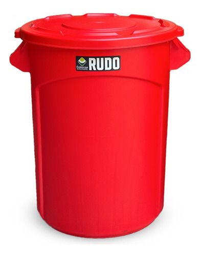 Cesto Carro Residuos Con Ruedas Y Tapa 80 Litros Rojo