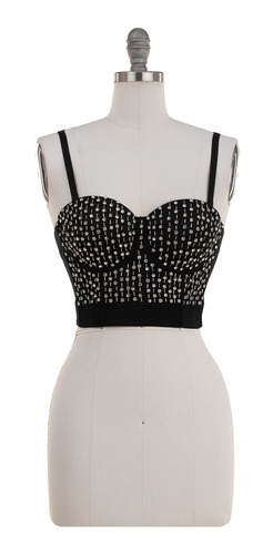 Imagen 1 de 4 de Bustier Top Blusa Bralette Pedrería Stretch Sexy Elegante.