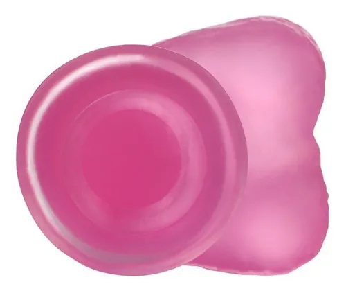 Pene suave y realista con escroto y ventosa - Jelly Love
