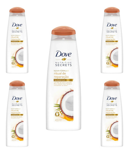 Kit 05 Shampoo Dove Ritual De Reparação 400ml
