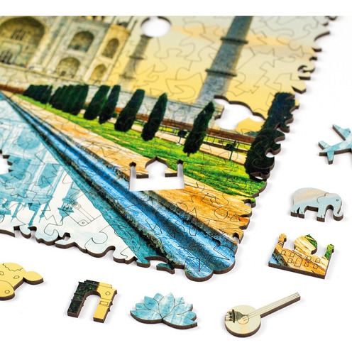Quebra-cabeça De Madeira Taj Mahal Com Peças Especiais Puzi