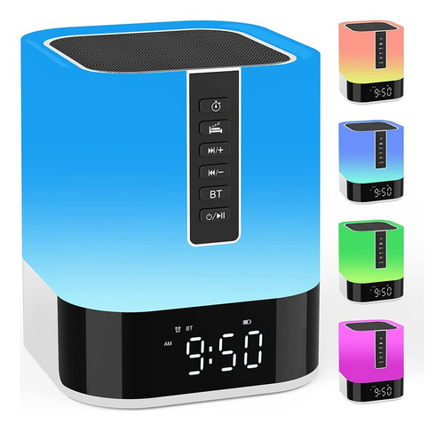 Reloj Despertador Con Bocina Bluetooth Con Luz Nocturna Par