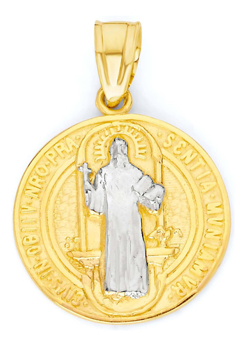 Ice On Fire Jewelry Delicado Medallón Redondo De Oro Amarill
