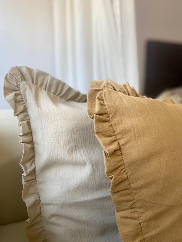 Metzi Deco Volados Lili Funda De Almohada Con Volados Color Avellana