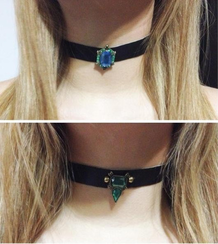 Choker De Piel Sintetica Con Diseño Hermosos Chokers Moda