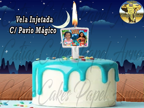 Imagem 1 de 10 de Vela Aniversário C/ Pavio Mágico Catia's Cakes Foto E Idade