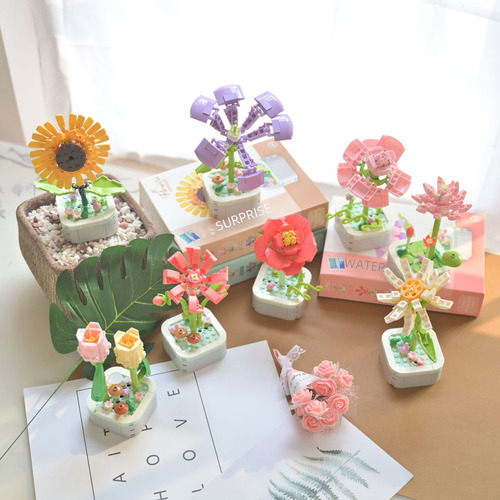 103d -3: Love Flower - Set De Bloques De Construcción Bloomi