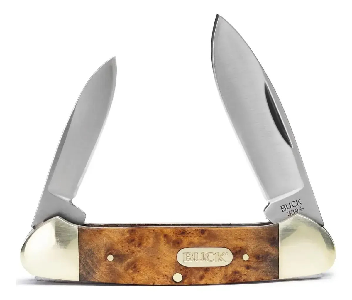 Cuchillo De Bolsillo Plegable Buck Knives 389 Canoe 2 Hojas Madera De Burl