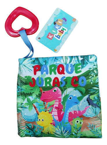 Libro Tela Parque Jurásico En Español C/chifle Cubeta Toys