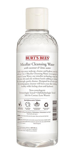 Imagen 2 de 3 de Agua Micellar Burt's Bees Coconut & Lotus 236 Ml