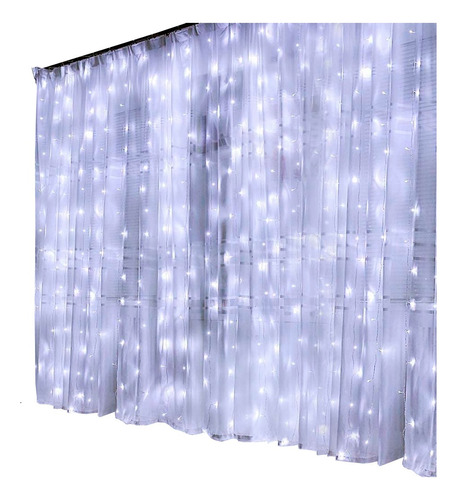 Luces De Navidad Cortina 3x3mts 800 Leds Destellos Cortina Luces Blanco Frio Con Destellos