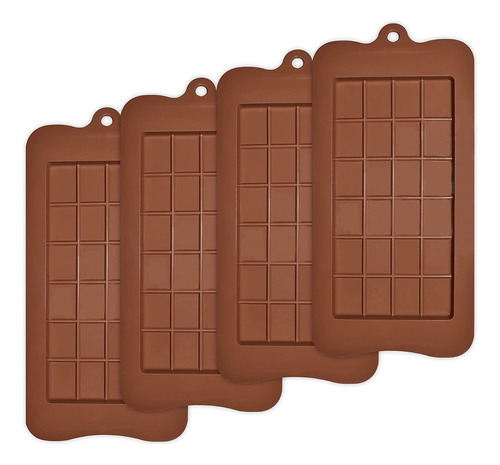 Pack 4 Moldes de silicona rectangular para barra de chocolate Pastelería CL