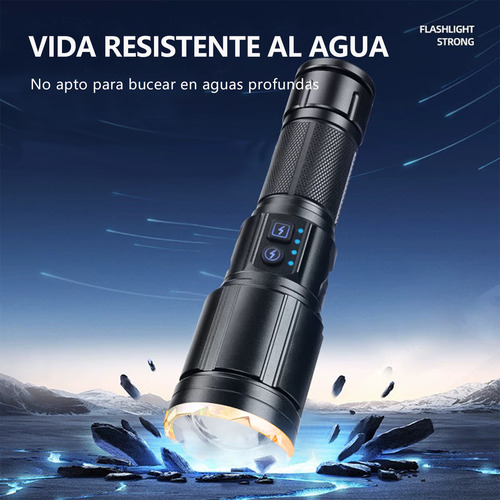 10000lm Linterna Zoom Recargable Alta Potencia Cob Camping