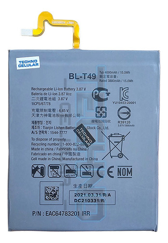 Bate Para Lg K41s K51s K60s K61 K61s Bl-t49 100% Original