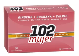 102 Plus Mujer Vitaminas Y Minerales 30 Caps Suplemento Sabor No