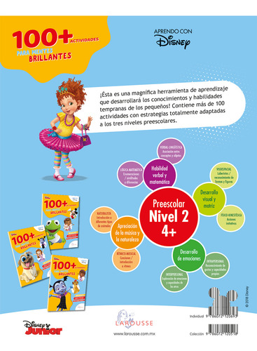 100+actividades para mentes brillantes Disney. Preescolar 2, de Torrejón Becerril, Maricela. Editorial Larousse, tapa blanda en español, 2018