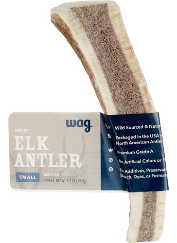 Amazon Brand  Wag Split Elk Antler, Naturally Shed, Small (