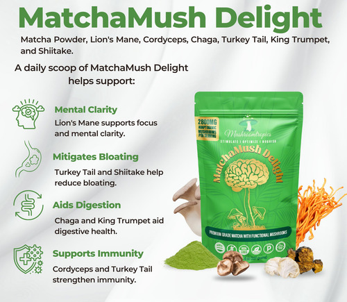 Mushroomtropics Matcha Mush Delight Café Hongos 2800mg