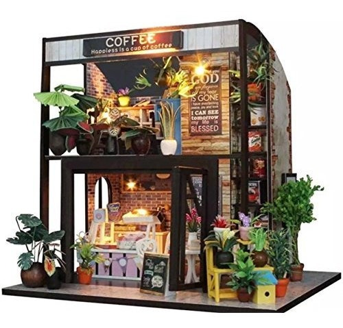 Casa De Muñecas De Madera Miniatura Kit De Casa Diy Habitac