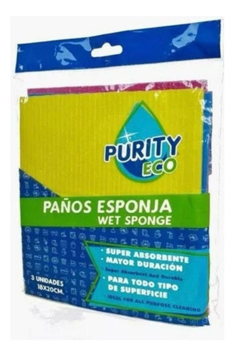 Paño Absorbente Esponja X 3 Unidades