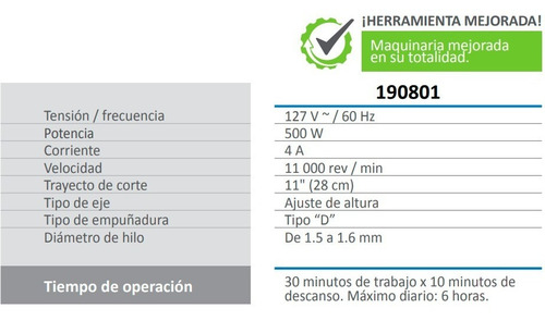Imagen 2 de 6 de Desbrozadora Electrica 500w Corta Pasto Prof + Garantia Aksi
