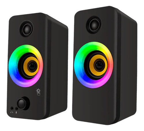 Parlantes 2.0 Rgb Unitec X8 | Mic Y Aux 3.5mm | Rgb Tactil