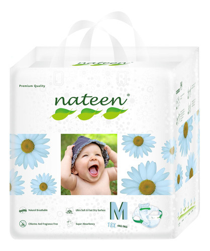 Pañales Ecologicos Talla M (18uds) - Nateen