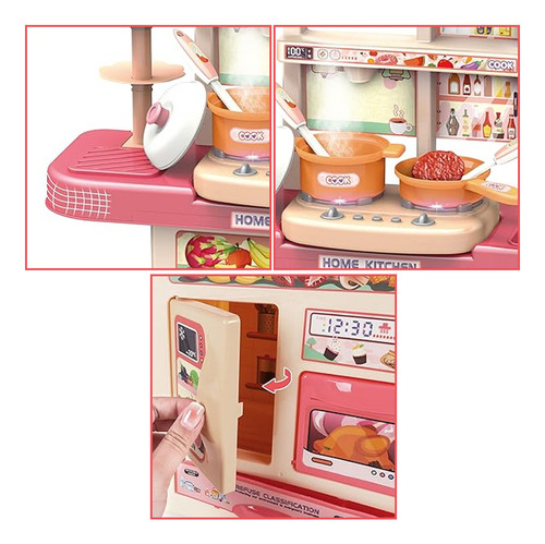 Cocina Infantil Juego Con Luz Sonido Agua Vapor Accesorios