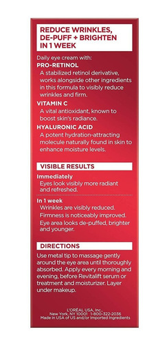 Imagen 3 de 3 de Contorno De Los Ojos Revitalift Loreal