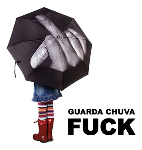 Guarda Chuva Fuck Yu Dedo Do Meio Sombrinha Preto Divertido