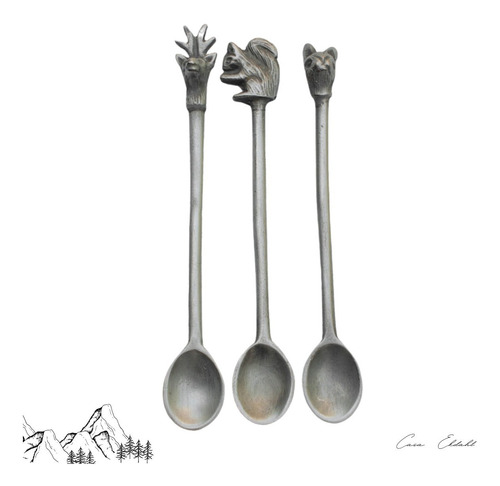 Set De Cucharas De Té Postre Metal Labrado | Estilo Vintage