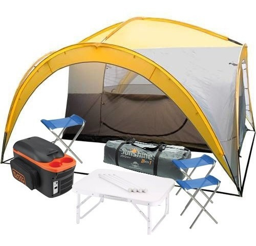 Tenda Gazebo Camping Verão C/ Kit Conforto Luxo 