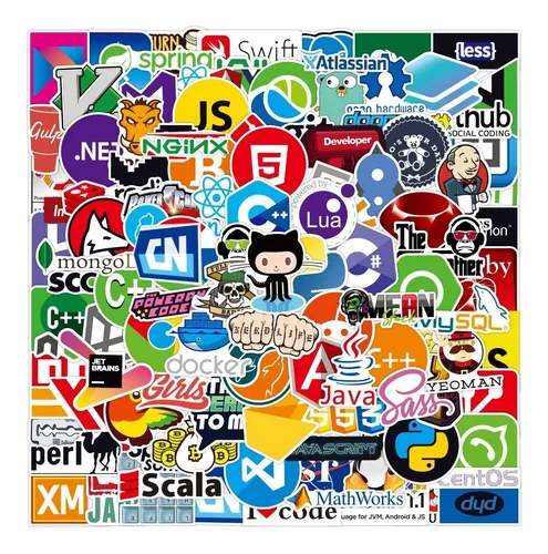comprar 50u002F100pcs Linguagem De Programação Geek Java Stickers Pack P